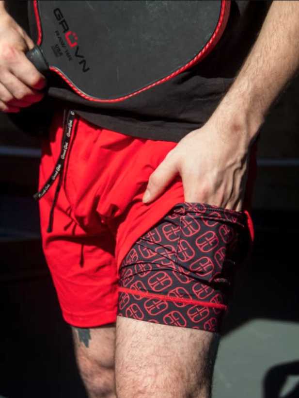 Rally Red Pickleball Shorts - vibrant men's performance shorts